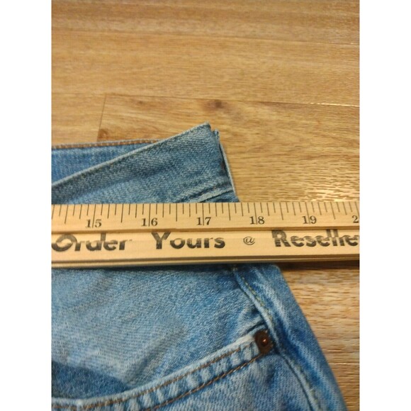 VTG Lucky Brand 165 Jeans Mens 36x32 Straight Leg Dark Wash Blue Denim Distress - Picture 8 of 14